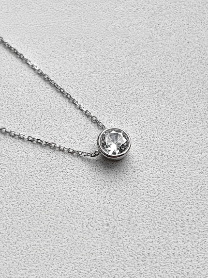 Кольє фіаніт Срібло 925° (родій) кл2ф/415