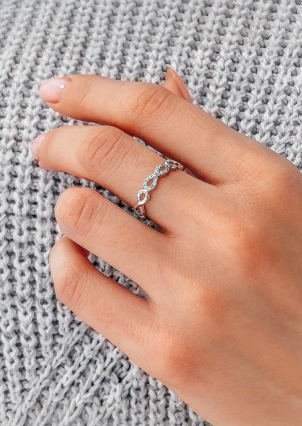 Каблучка фіаніт Срібло 925° (родій) к2ф/480