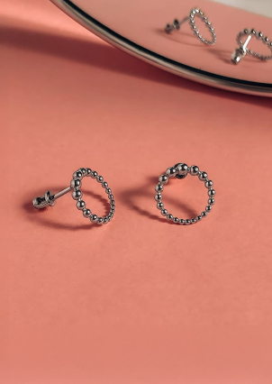 Сережки без вставок Срібло 925° (родій) 088110