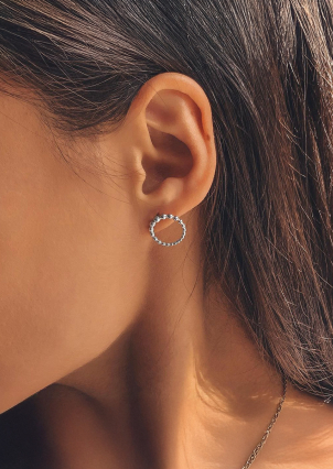 Сережки без вставок Срібло 925° (родій) 088110