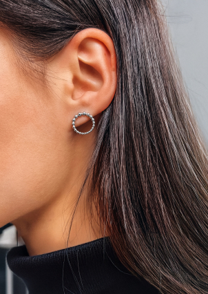 Сережки без вставок Срібло 925° (родій) 088110