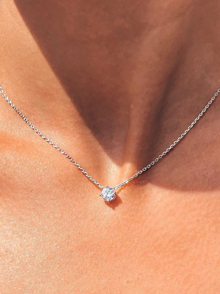 Кольє фіаніт Срібло 925° (родій) 0632