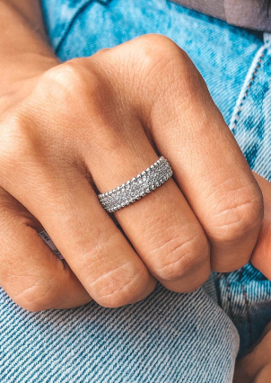 Pierścionek z szafirem Srebro 925° (rod) 0958.10