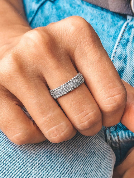 Pierścionek z szafirem Srebro 925° (rod) 0958.10