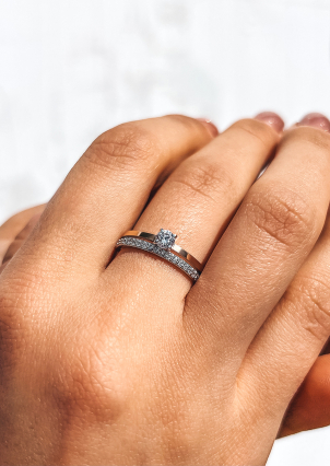 Каблучка фіаніт Срібло 925° золото 375° 027810