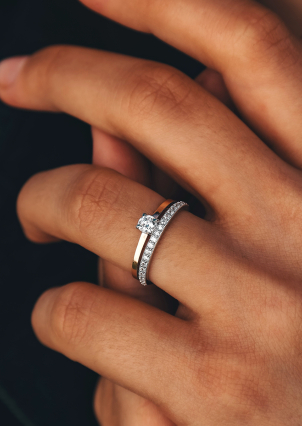 Каблучка фіаніт Срібло 925° золото 375° 027810