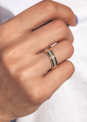 Каблучка фіаніт Срібло 925° золото 375° 0213.10