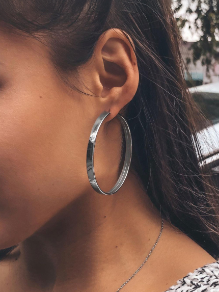 Сережки без вставок Срібло 925° (родій) 1-5105.0.2