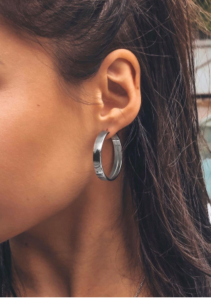 Сережки без вставок Срібло 925° (родій) 1-5108.0.2