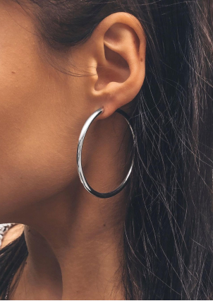 Сережки без вставок Срібло 925° (родій) 1-5049.0.2