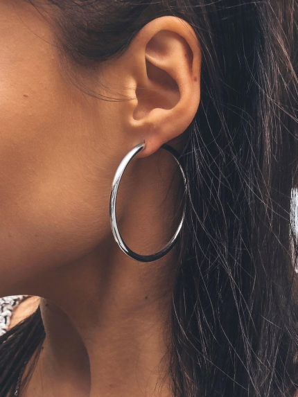 Сережки без вставок Срібло 925° (родій) 1-5049.0.2