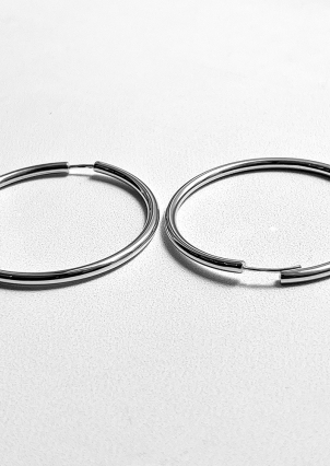 Сережки без вставок Срібло 925° (родій) 1-5049.0.2