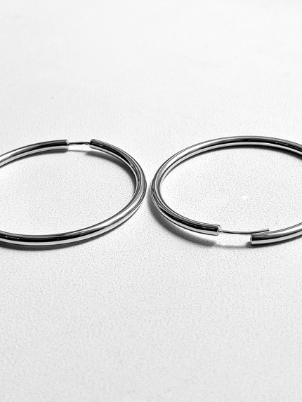 Сережки без вставок Срібло 925° (родій) 1-5049.0.2