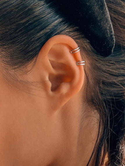 Сережки без вставок Срібло 925° (родій) 82790