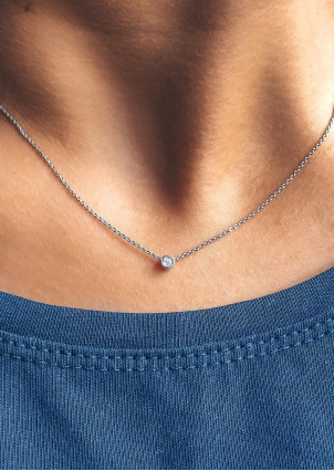 Кольє фіаніт Срібло 925° (родій) 7-2024.30.2