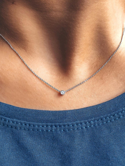 Кольє фіаніт Срібло 925° (родій) 7-2024.30.2