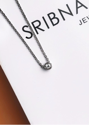 Кольє фіаніт Срібло 925° (родій) 7-2024.30.2