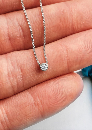 Кольє фіаніт Срібло 925° (родій) 7-2024.30.2