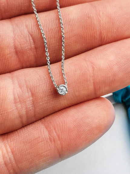 Кольє фіаніт Срібло 925° (родій) 7-2024.30.2