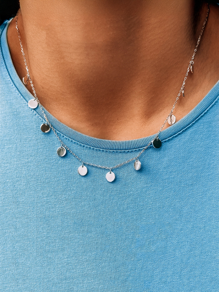 Кольє без вставок Срібло 925° (родій) 9560269