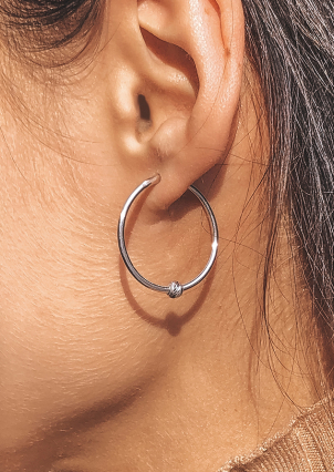 Сережки без вставок Срібло 925° (родій) 1-5003.0.3