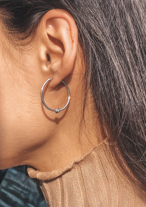 Сережки без вставок Срібло 925° (родій) 1-5003.0.3