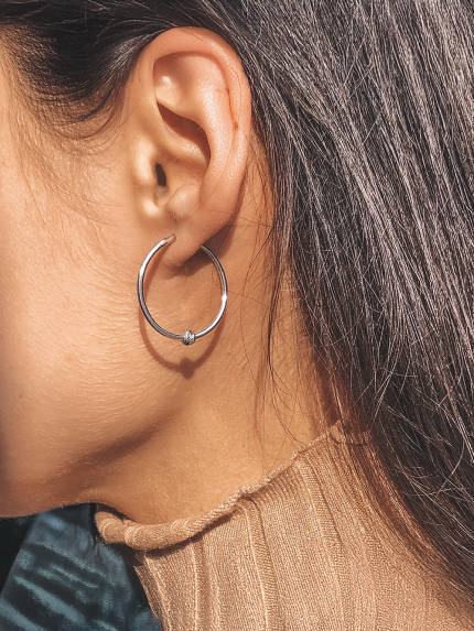 Kolczyki bez wkładek Srebro 925° (rod) 1-5003.0.3