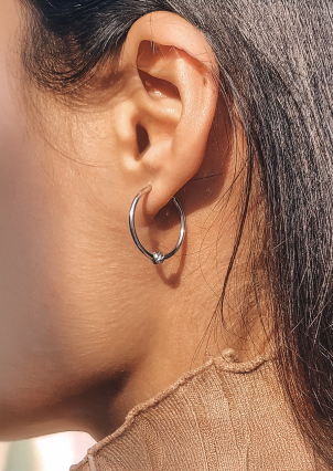 Сережки без вставок Срібло 925° (родій) 1-5002.0.3