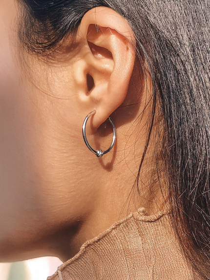 Earrings without inserts Silver 925° (rhodium) 1-5002.0.3