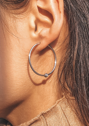 Сережки без вставок Срібло 925° (родій) 1-5004.0.3