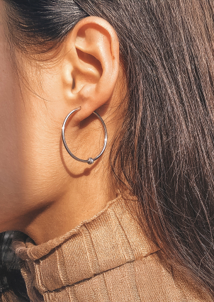 Сережки без вставок Срібло 925° (родій) 1-5004.0.3