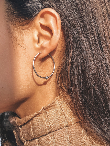 Kolczyki bez wkładek Srebro 925° (rod) 1-5004.0.3