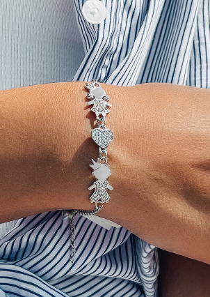 Браслет фіаніт Срібло 925° (родій) 75228