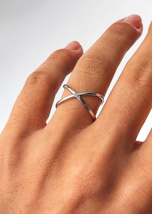 Каблучка фіаніт Срібло 925° (родій) 81676