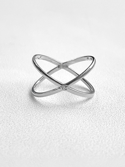 Pierścionek z cyrkonem Srebro 925° (rod) 81676