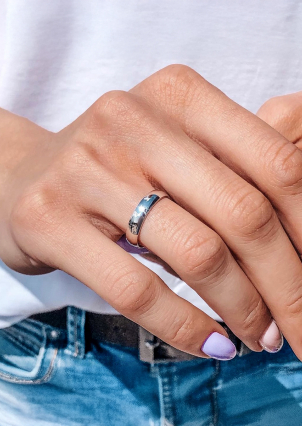 Каблучка без вставок Срібло 925° (родій) 71304