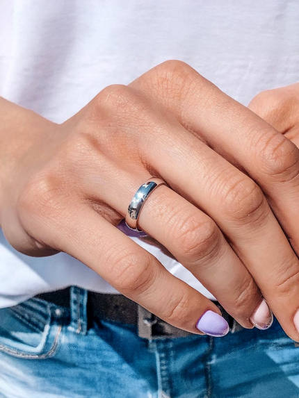 Каблучка без вставок Срібло 925° (родій) 71304