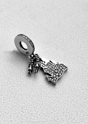 Підвіс Намистина фіаніт Срібло 925° (оксидоване) 580567