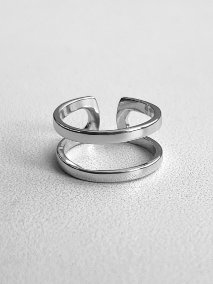 Каблучка без вставок Срібло 925° (родій) к2/417