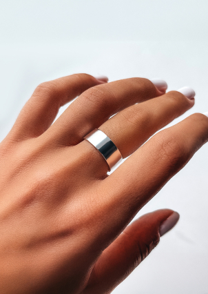 Каблучка без вставок Срібло 925° (родій) S0002р