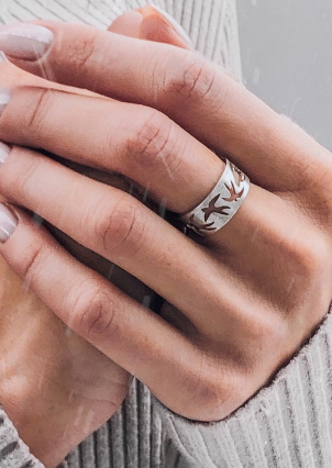 Pierścionek bez wkładów Srebro 925° (rod) k2/2021