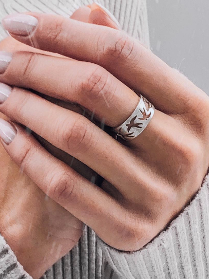 Pierścionek bez wkładów Srebro 925° (rod) k2/2021