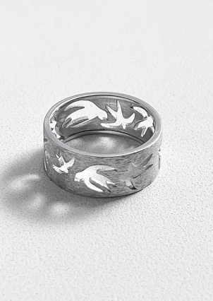 Pierścionek bez wkładów Srebro 925° (rod) k2/2021