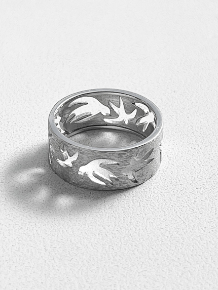 Pierścionek bez wkładów Srebro 925° (rod) k2/2021