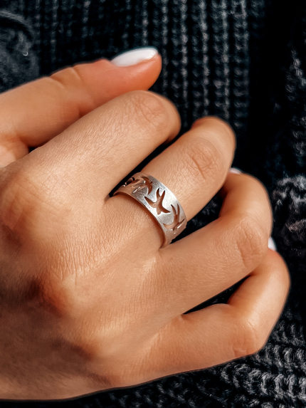 Pierścionek bez wkładów Srebro 925° (rod) k2/2021