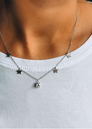 Кольє фіаніт Срібло 925° (родій) кл2ф/1050