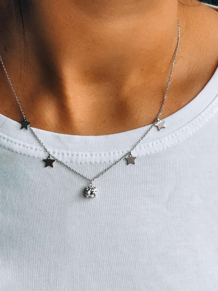 Кольє фіаніт Срібло 925° (родій) кл2ф/1050