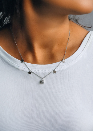 Кольє фіаніт Срібло 925° (родій) кл2ф/1050