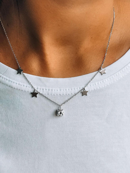 Кольє фіаніт Срібло 925° (родій) кл2ф/1050