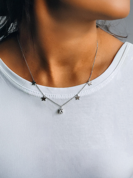 Кольє фіаніт Срібло 925° (родій) кл2ф/1050